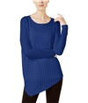 I-N-C Womens Asymmetrical Knit Sweater brightblue XS