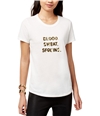 Bow & Drape Womens Sequin Graphic T-Shirt white2 L