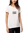 Bow & Drape Womens Sunday Funday Sequined Embellished T-Shirt white S