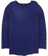 Alfani Womens Snap Detail Pullover Sweater darkblue XL
