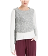 Max Studio London Womens Cropped Side-Tie Pullover Sweater hgrey S