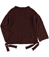 Max Studio London Womens Side-Tie Melange Knit Sweater wine S