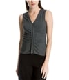 Max Studio London Womens Runched Knit Blouse hcharcoal S