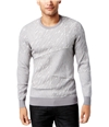 I-N-C Mens Paneled Pullover Knit Sweater lightgreyht XS