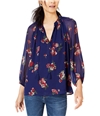 Lucky Brand Womens Floral Print Peasant Blouse, TW1