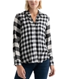 Lucky Brand Womens Pleat Back Plaid Button Down Blouse