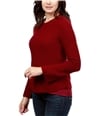 Lucky Brand Womens Nico Chiffon-Hem Knit Sweater