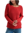 Lucky Brand Womens Pointelle Pullover Sweater red L
