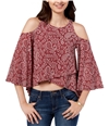 Lucky Brand Womens High-Low Cold Shoulder Blouse berrymulti XS