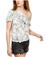 Lucky Brand Womens Tropical One Shoulder Blouse nml L