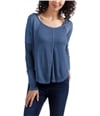 Lucky Brand Womens Exposed Seam Thermal Blouse blue XS