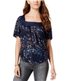 Lucky Brand Womens Floral Knit Blouse, TW11