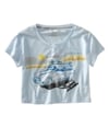 Aeropostale Womens Cropped Wide Neck Graphic T-Shirt