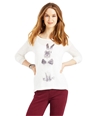 Aeropostale Womens Sheer Rabbit Graphic T-Shirt 047 M