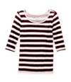 Aeropostale Womens Sheer Striped Basic T-Shirt 638 XL