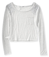 Aeropostale Womens Fabric Trinket Ls Embellished T-Shirt 104 XL