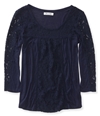 Aeropostale Womens Lacey Ls Embellished T-Shirt 404 XS