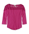 Aeropostale Womens Lace Shoulders Embellished T-Shirt 672 XS