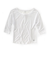 Aeropostale Womens Metallic 3/4 Sleeve Graphic T-Shirt 102 L