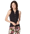 Aeropostale Womens Lace Tie-Front Button Up Shirt