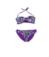 Becca Womens Printed Push Up 2 Piece Bikini purple M