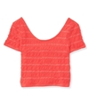 Aeropostale Womens Lace Bodycon Crop Graphic T-Shirt 613 XL