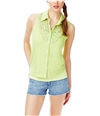 Aeropostale Womens Lace Yoke Sleeveless Button Up Shirt 316 XS