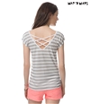 Aeropostale Womens Striped Lattice Back Graphic T-Shirt 088 XL