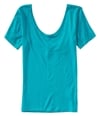 Aeropostale Womens Solid Double Scoop Basic T-Shirt 127 XS