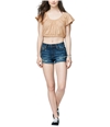 Aeropostale Womens Embroidered Crop Basic T-Shirt 891 S