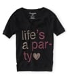 Aeropostale Womens Life's A Party Graphic T-Shirt 001 S
