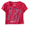 Aeropostale Womens Cropped A87 Athletics Graphic T-Shirt 558 XL