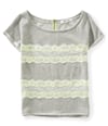 Aeropostale Womens Zip Lace Embellished T-Shirt 052 L