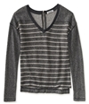 Aeropostale Womens Striped Zip Back Knit Sweater 079 S