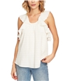 1.STATE Womens Crossover Back Knit Blouse natural L