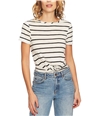1.STATE Womens Striped Twist Front Basic T-Shirt richblack M