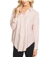 1.STATE Womens Split Back Button Up Shirt shadowpink L