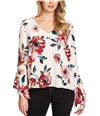 1.State Womens Printed Cascade-Sleeve Pullover Blouse