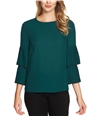 1.STATE Womens Tiered-Sleeve Knit Blouse jaspergreen S