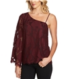 1.STATE Womens Lace One Shoulder Blouse deepclaret S