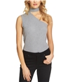 1.STATE Womens Textured One Shoulder Blouse pewterhtr XS