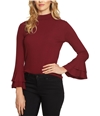 1.STATE Womens Bell Sleeve Knit Blouse currantred XS
