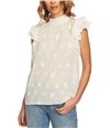 1.STATE Womens Embroidered Flutter Sleeve Ruffled Blouse 104 XL