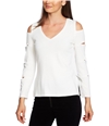 1.STATE Womens Slash Sleeve Cold Shoulder Blouse white XS