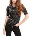 1.STATE Womens Velvet Pullover Blouse silver S