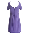 Aeropostale Womens Ribbed 3/4 Sleeve Sundress purple S