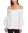 1.STATE Womens Off The Shoulder Button Up Shirt ultrawhite 4