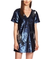 1.STATE Womens Sequined Shift Dress brightblue XS