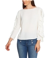 1.STATE Womens Ruffled Sleeve Cold Shoulder Blouse natural S