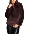 1.STATE Womens Faux Fur Jacket burgundy S